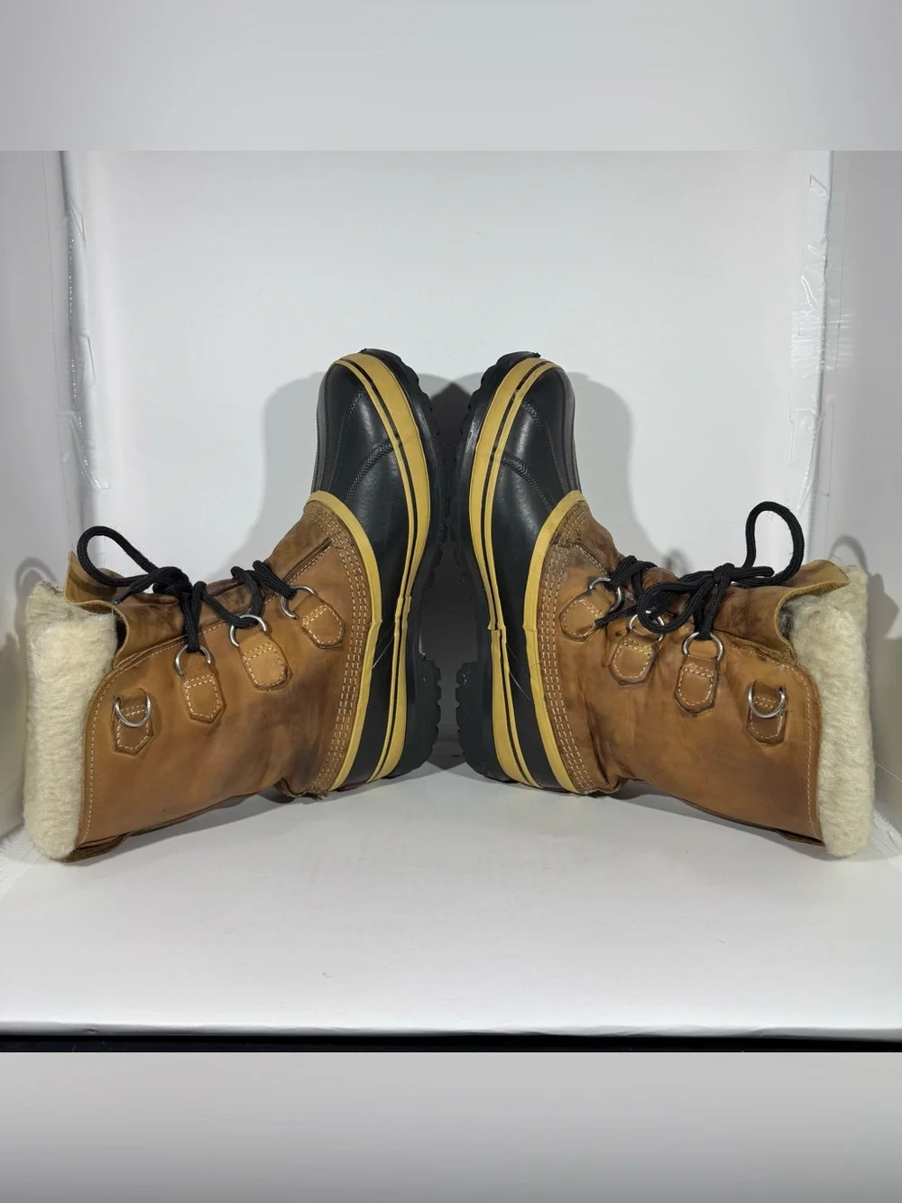 Vintage Sorel Kaufman Caribou Men's 8 Winter Boots Wool Lined Made in Canada